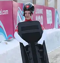 Jill Gander beim Skeleton-Wettbewerb