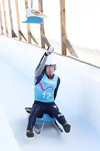 Alex Gufler beim Teamstaffel-Training