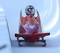 Bridger Stone beim Monobob-Wettbewerb
