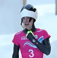 Colin Freeling beim Skeleton-Wettbewerb