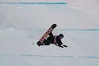 Lukas Frischhut beim Slopestyle-Wettbewerb