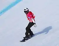 Chloé Passerat beim Team-Ski-Snowboard-Cross-Wettbewerb