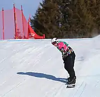 Wladi Kamburow beim Team-Ski-Snowboard-Cross-Wettbewerb
