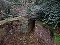 historischer Jagdschirm am Landgrafeneck (Innenraum) nach Sturmbruch