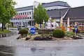 Kreisverkehr am Hauptplatz Jennersdorf