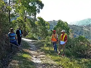 Vermessungsarbeiten in Matorec für eine neue Straße