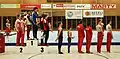 Siegerehrung im Teamfinale während der Nationalhymne