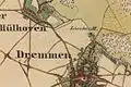 Liecker Mühle auf der Uraufnahme von 1843