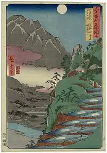 25: Provinz ShinanoSarashina tagoto-no-tsuki Kyōdaisan(更科田毎月 鏡臺山)