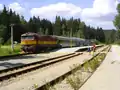 ČD-Baureihe 749 mit Doppelstockwagen (Černý Kříž, vor April 2008)