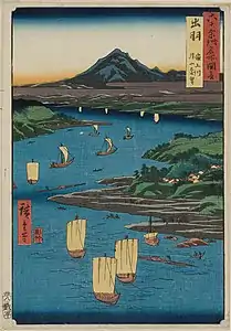 29: Provinz DewaMogami-gawa Gassan-embō(最上川 月山遠望)