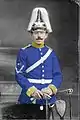 Dragoner des 2. Bad. Dragonerregiments Nr. 21 in Paradeuniform, 1911 (nachkoloriert)