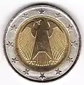 2 Euro Deutschland mit drehenden Sternen (Probe)