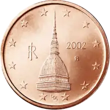 Italienische 2-Cent-Münze