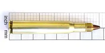 Büchsenpatrone (.30-06 Springfield) mit Treibkäfiggeschoss 5,56 mm