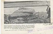 Hungerstein in der Elbe bei Niedrigwasser, Ansichtskarte, gelaufen 1904
