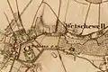 Die Niers in der Ortslage Wickrath auf der Urkatasterkarte von 1846