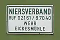 Hinweisschild des Niersverbandes
