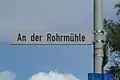 Straßenschild, An der Rohrmühle