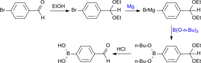 Synthese von 4-Formylphenylboronsäure nach Nöth