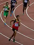 Drittes Semifinale (v. l. n. r.): Jonathan Borlée, Brian Gregan, Mame-Ibra Anne, Donald Sanford