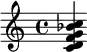  \relative c' { <c d f g bes c> } 