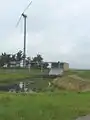 Modernes windbetriebenes Schöpfwerk bei Lageland, Provinz Groningen (NL)