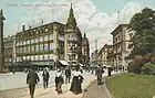 Südende der Straße mit ehemaligem Modenhaus August Polich (1913), heute hier das Merkurhaus