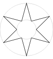 6-zackiger Stern, z. B. in der Stadtflagge von Chicago (USA) 
  
    
      
        α
        =
        π
        
          /
        
        6
      
    
    {\displaystyle \alpha =\pi /6}