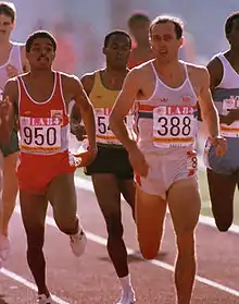 Steve Ovett (Nr. 388) bei den Olympischen Spielen 1984