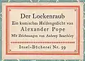 1920 – Alexander Pope: Der Lockenraub (99/2)