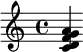  \relative c' { <c d f g a> } 