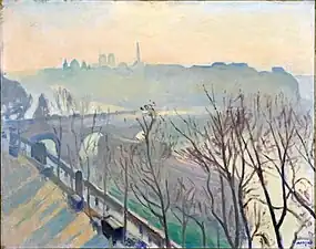 Albert Marquet, Vue de Paris, le quai du Louvre (1906), Musée Faure (Aix-les-Bains).