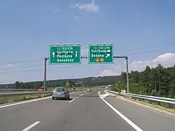Kreuzung zwischen A1 und A3 bei Divača