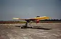 Ein Ultraleichtflugzeug auf dem Ein Schemer Flugfeld im Jahr 1986
