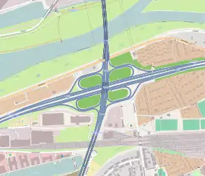 Übersichtskarte Autobahnkreuz Duisburg