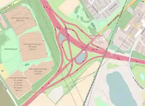 Übersichtskarte Autobahnkreuz Neuss-West