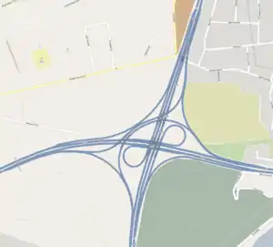Übersichtskarte Autobahnkreuz Oberhausen-West