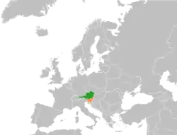 Lage von Österreich und Slowenien