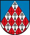 Eine Spitze von Rauten aus Hermelin und roten, silbern facettierten Rauten (Hofkirchen b.H. AT)