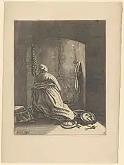 Blatt 3: Kokende vrouw (dt. Frau beim Kochen)