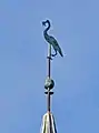 Turmspitze mit Reiher