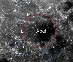Abel mit einigen Nebenkratern