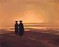 Caspar David Friedrich: Abendlandschaft mit zwei Männern, um 1830–1835