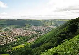 Blick auf Abertillery von Nordwesten