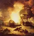 Die Orient explodiert in der Schlacht