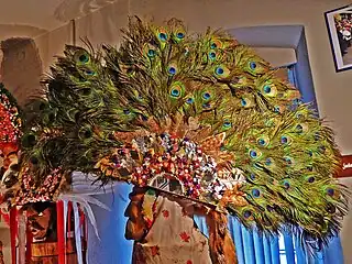 Teil einer Zaggeler-Maske, eine Figur des Mullerlaufens der MARTHA-Dörfer, Tirol, Österreich (Museumsstück)