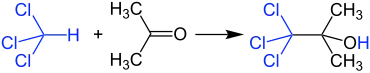 Reaktion von Aceton mit Chloroform