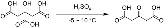 Synthese von Acetonedicarbonsäure aus Citronensäure