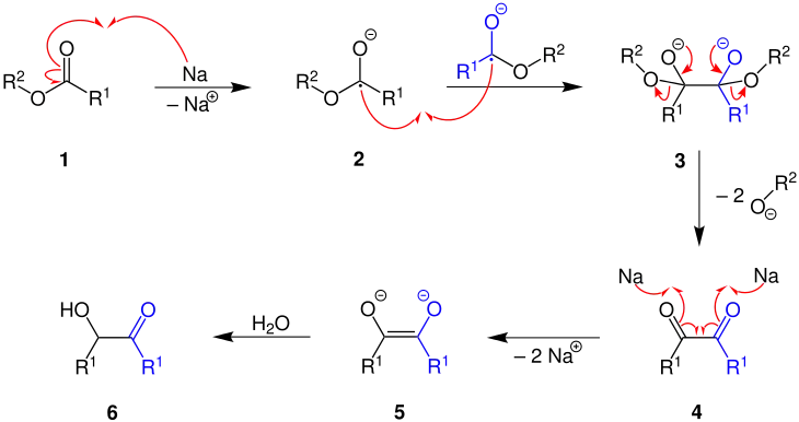 Mechanismus zur Reaktion zum Acyloin